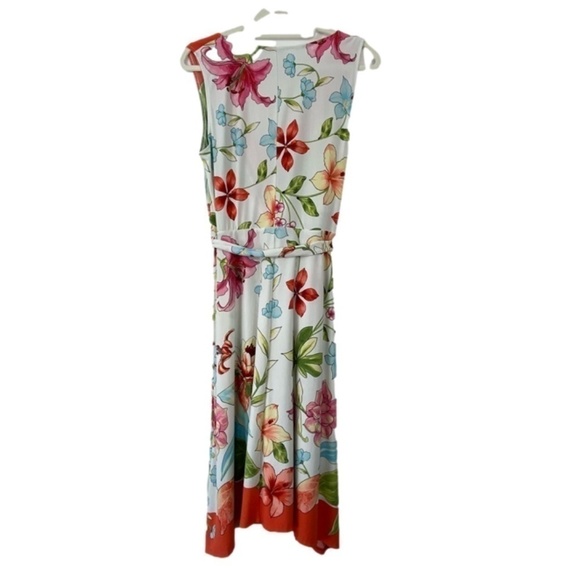 BEAUTIFUL floral print London Times faux wrap dress with tie size medium - Picture 3 of 9